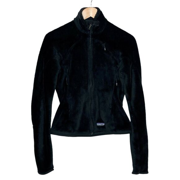 Patagonia Regulator Deep Pile Fleece Full Zip Jacket Black Womens XS Furry Fuzzy - Picture 1 of 13